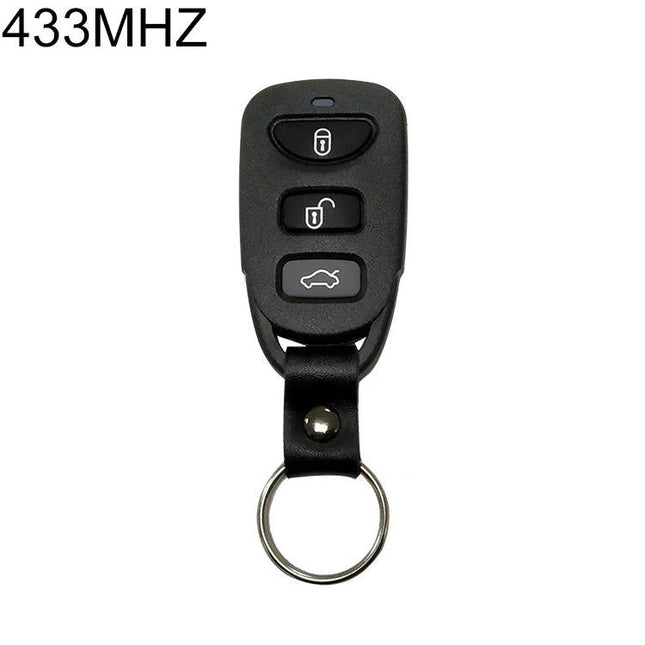 4-Button Wireless Remote Control for Hyundai and KIA Vehicles - black 433MHz key fob compatible for doors trunk and gates, keyring included