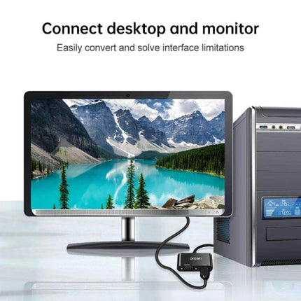 Onten VGA to HDMI Adapter with Audio for Device Connectivity connecting older desktop to modern monitor with audio for presentations and media