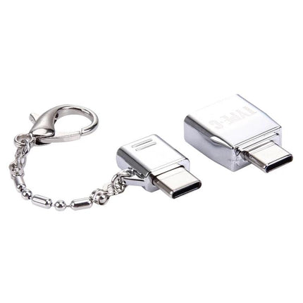 Handy Adapter for Connecting Devices in Everyday Situations - compact Type-C to Micro USB and USB 2.0 adapter keychain