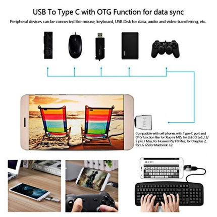 Handy Adapter for Connecting Devices in Everyday Situations - compact USB2.0/Micro USB to Type-C OTG adapter for travel, phone to laptop data sync