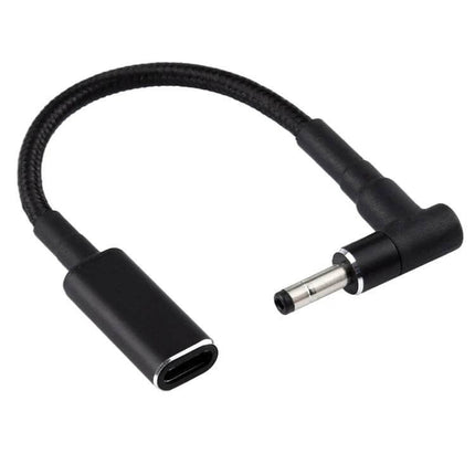 Elbow USB-C Adapter Cable for 4.0mm Charging Ports, 8cm Length – right-angle Type-C female to 4.0mm plug for tight spaces