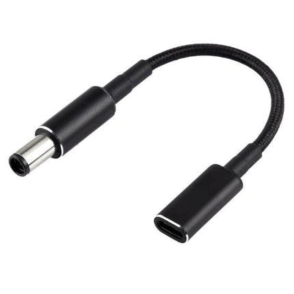 USB-C to 7.4mm Nylon Braid Adapter Cable for HP Devices compact Type-C female to 7.4mm charging adapter with braided cable