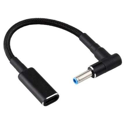 USB-C to 4.5mm Elbow Adapter Cable for HP Charging compact Type-C female to HP 4.5mm elbow adapter for tight-space laptop charging