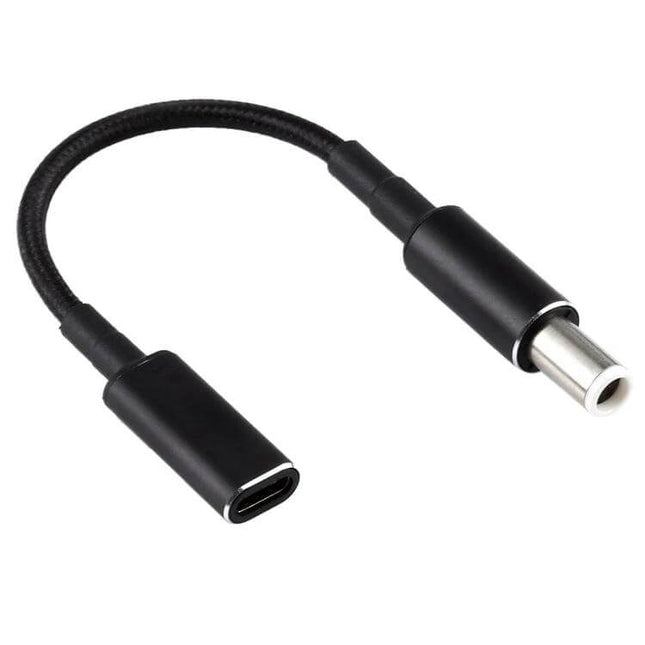 Compact USB-C Charging Adapter Cable for Dell Devices and Laptops — compact USB-C female to 7.4x0.6mm male adapter cable for travel and backup charging
