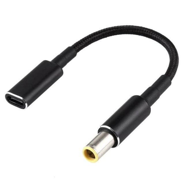 Short 8cm USB-C to 7.9mm Charging Adapter Cable for Devices - compact black 8cm USB-C female to 7.9mm male charging adapter cable
