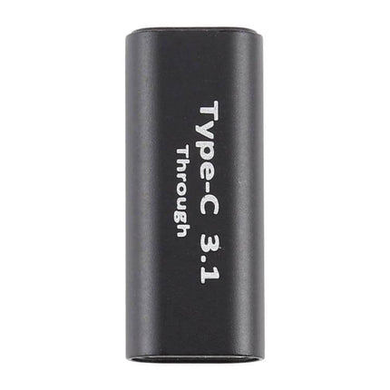 Aluminum Alloy USB-C Female to Female Adapter for Easy Use - black Type-C 3.1 through extender, durable aluminum alloy travel and office connector