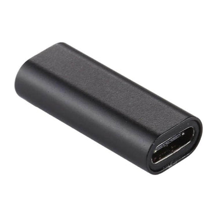 Aluminum Alloy USB-C Female to Female Adapter for Easy Use – compact black aluminum USB-C coupler for extending phone, charger or laptop connections