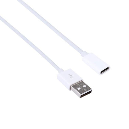 Essential USB to USB-C Adapter for Everyday Device Connections - white USB 2.0 male to USB-C female cable for charging and data transfer