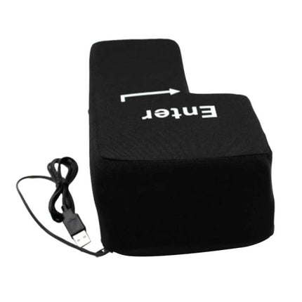 Big Enter Button USB Pillow for Relaxing at Your Desk - Black, black USB-powered Enter key pillow with cable