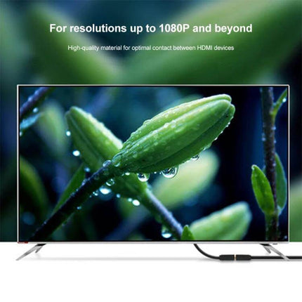 Compact 30cm Micro HDMI to HDMI Adapter Cable for Device Connections showing TV displaying 1080P image with cable connected