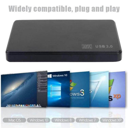 External Hard Drive Case for 2.5 Inch Storage Devices USB 3.0 portable enclosure for quick backups and plug-and-play compatibility