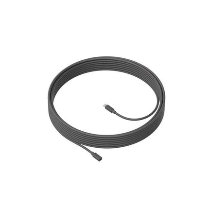 Logitech 10-Meter Extension Cable for Microphones — black extension cable for placing mic farther from PC or laptop, reduces clutter and maintains signal
