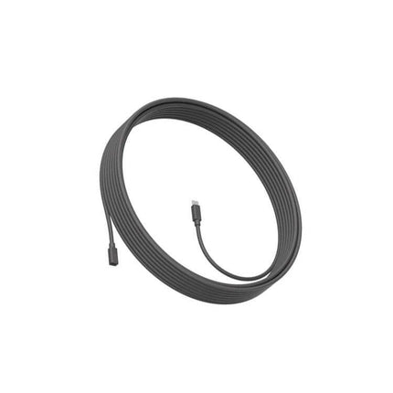 Logitech 10-Meter Extension Cable for Microphones black cable coiled for podcasting, streaming, and home office microphone setup