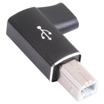 USB-C to USB 2.0 B MIDI Adapter for Electronic Instruments compact black adapter connecting USB-C devices to electronic instruments for MIDI