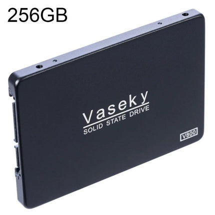 Vaseky 256GB Solid State Drive for Desktops and Laptops — slim black 2.5-inch SSD showing label and 256GB capacity