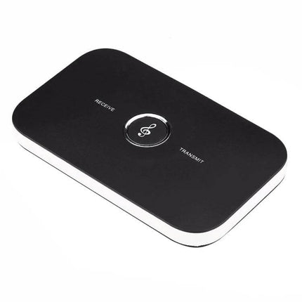 2-In-1 Bluetooth Audio Transmitter And Receiver Adapter For Home Audio sleek black dual-mode transmitter/receiver for streaming phone to speakers or headphones