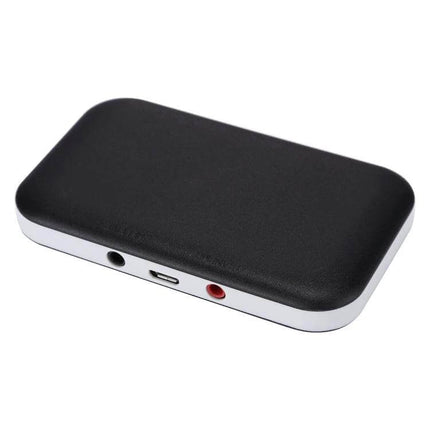 2-In-1 Bluetooth Audio Transmitter And Receiver Adapter For Home Audio slim black dongle with 3.5mm and RCA ports