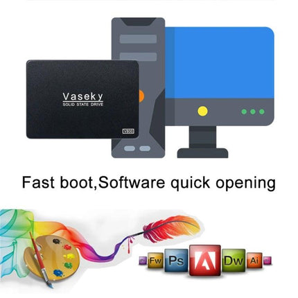 Vaseky 350GB Ultra-Slim SSD for Laptops and Desktops — compact 2.5-inch SSD improving boot times and software speed for desktops and laptops