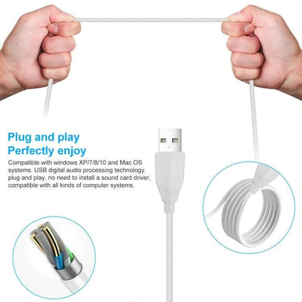 Yanmai G22 Desktop Microphone for Everyday Audio Recording USB plug-and-play white cable with flexible gooseneck and durable connector