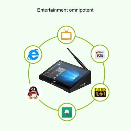 PiPo X8 Pro Mini PC with 7-Inch Touch Screen and Windows 10 Operating System compact home office media player