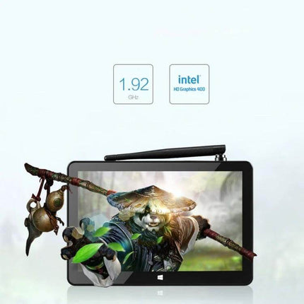 PiPo X8 Pro Mini PC with 7-Inch Touch Screen and Windows 10 Operating System displaying game graphics on 7-inch touchscreen