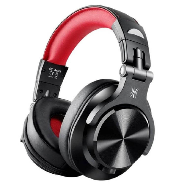 OneOdio Wired Headphones For Commute And Hands Free Calls black red over-ear wired headphones with removable cable and mic