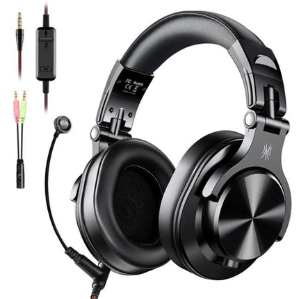 OneOdio Wired Over Ear Headphones With Inline Microphone black foldable over-ear headphones with removable cables and adapters