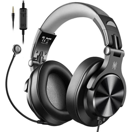OneOdio Wired Headphones With Microphone For Calls black over-ear wired headset with 40mm drivers and 3.5mm cable