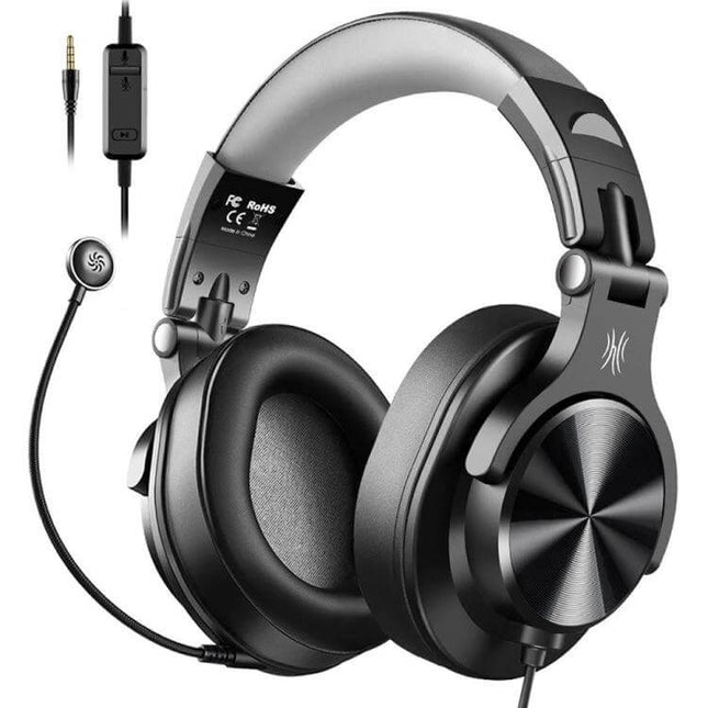 OneOdio Wired Headphones With Microphone For Calls black over-ear wired headset with 40mm drivers and 3.5mm cable