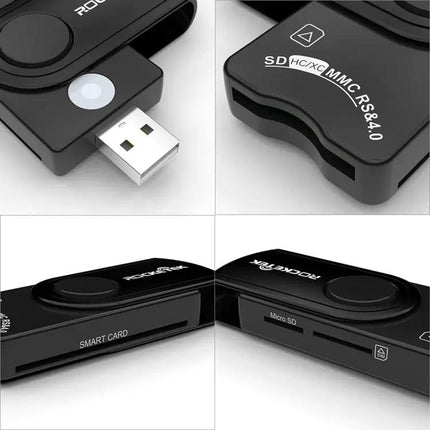 Rocketek Multi-Function Card Reader for SD, TF, and Smart Cards