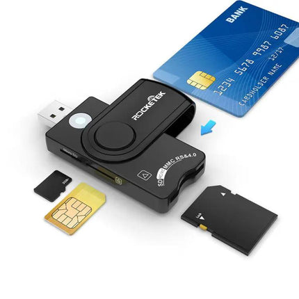 Rocketek Multi-Function Card Reader for SD, TF, and Smart Cards