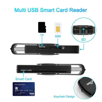 Rocketek Multi-Function Card Reader for SD, TF, and Smart Cards