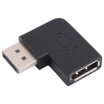 DisplayPort Elbow Adapter for Flexible Device Connections black 90-degree 8K right-angle connector for tight desk and gaming setups