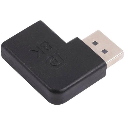 DisplayPort Elbow Adapter for Flexible Device Connections - 90° DP elbow for tight spaces, supports up to 8K, reduces cable strain and improves desk organization