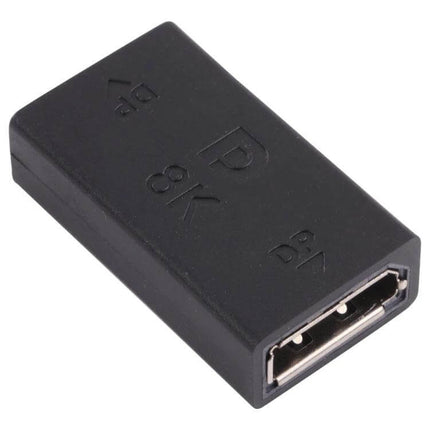 8K DisplayPort Female to Female Straight Adapter for Connections black inline coupler supporting up to 8K video connections
