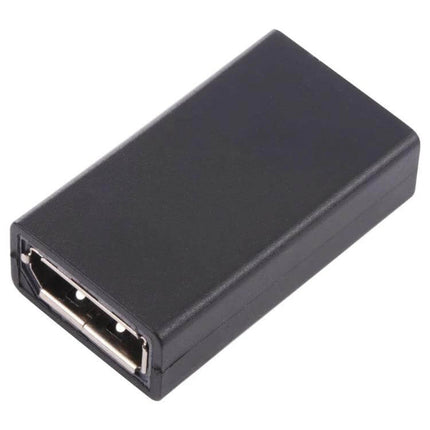 8K DisplayPort Female to Female Straight Adapter for Connections black inline coupler for extending DisplayPort cables up to 8K resolution