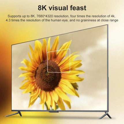 8K DisplayPort Female to Female Straight Adapter for Connections shown enabling 8K monitor sunflower display