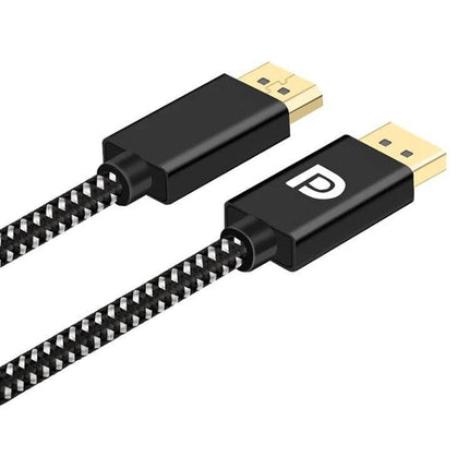 2-Meter DisplayPort Male to Male Cable for Device Connections braided DP cable with gold-plated connectors for high-resolution monitor and PC