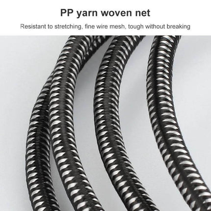 2-Meter DisplayPort Male to Male Cable for Device Connections braided PP yarn woven net close-up, durable stretch-resistant cable sheath