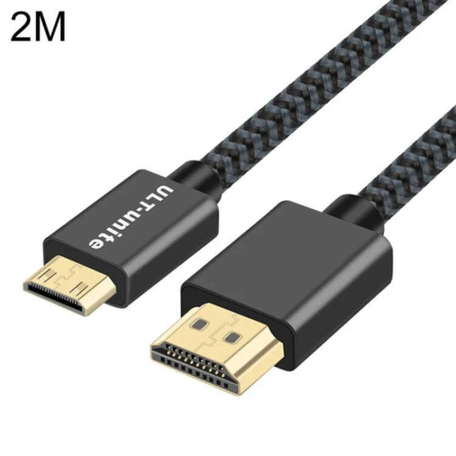 ULT-unite 2 Meter HDMI Cable for Connecting TVs and Devices – braided 2m HDMI cable with gold-plated connectors for 4K/21Gbps TV, PC, console connections