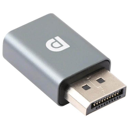 Mini DisplayPort Female to DisplayPort Male Adapter for Device Linking, compact silver adapter connecting Mini DP devices to DisplayPort monitors