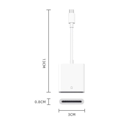 Type-C SD Card Reader for Daily Mobile Data Access - compact white adapter 13cm cable with 3cm SD slot for quick photo and file transfer