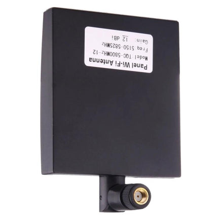 Black Panel WiFi Antenna for Indoor Signal Enhancement – black rectangular panel antenna with SMA connector for improving home or small office WiFi coverage