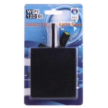 Black Panel WiFi Antenna for Indoor Signal Enhancement - black panel directional WiFi antenna in retail packaging