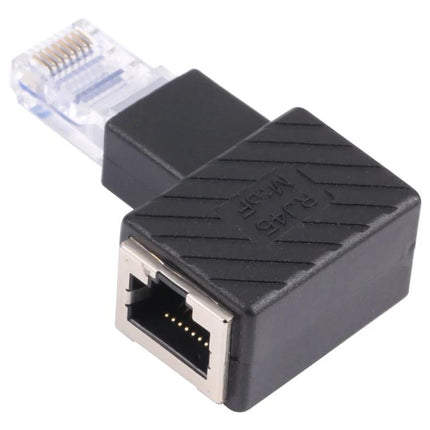 RJ45 90-Degree Extension Adapter for Ethernet Cables - compact angled adapter to protect ports and manage cables in tight spaces