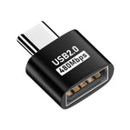 USB 2.0 Female to Type-C Male / Black