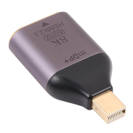 HDMI to Mini DisplayPort Adapter for Video and Audio Links — compact gold-plated Mini DisplayPort to HDMI 8K 60Hz converter
