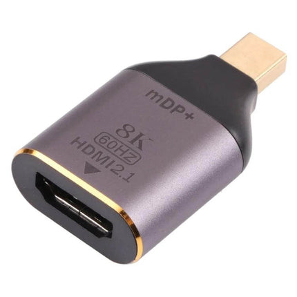 HDMI to Mini DisplayPort Adapter for Video and Audio Links compact 8K 60Hz HDMI 2.1 converter with gold-plated Mini DP connector