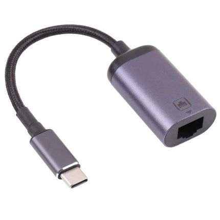 USB-C to RJ45 Ethernet Adapter Cable for Network Use – compact gray USB-C to RJ45 adapter cable for stable wired internet