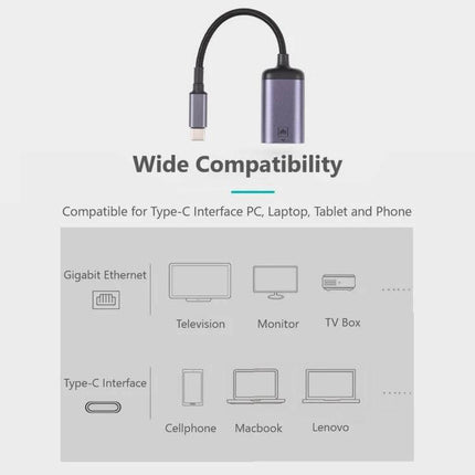 USB-C to RJ45 Ethernet Adapter Cable for Network Use connecting Type-C laptop and devices to gigabit Ethernet for stable video calls and file transfers